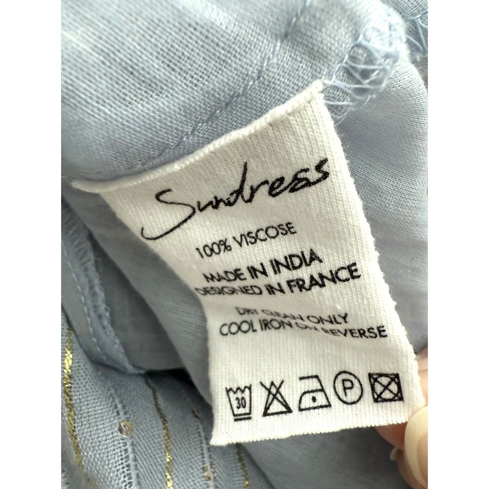 Sundress Juliana St Barth Womens Small Baby Blue Gold Resortwear Beach Cruise - Picture 7 of 8
